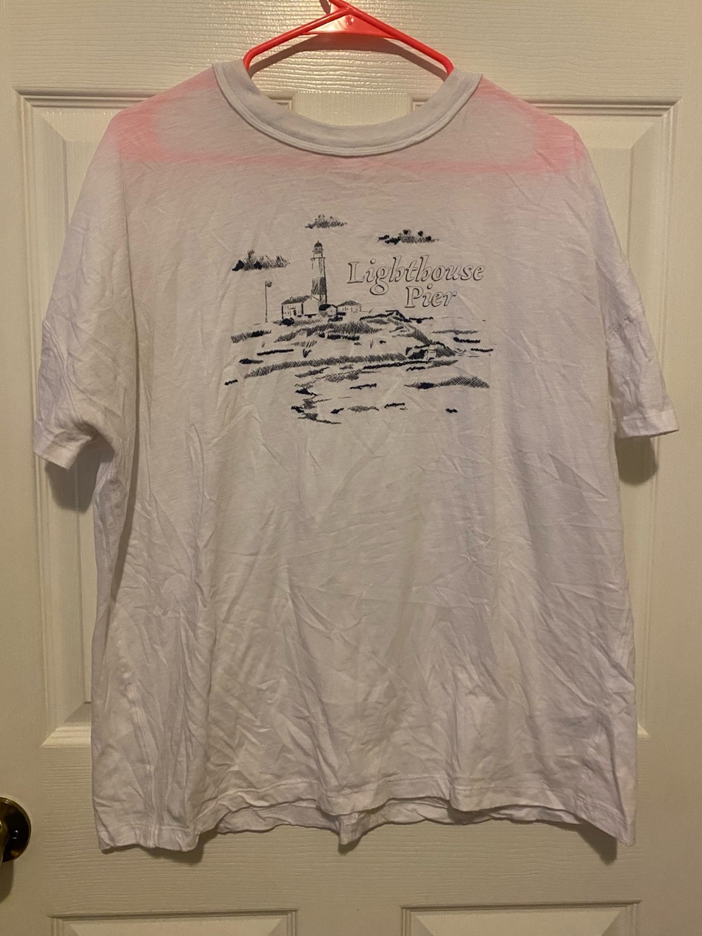 aerie White Tee with Lighthouse Graphic